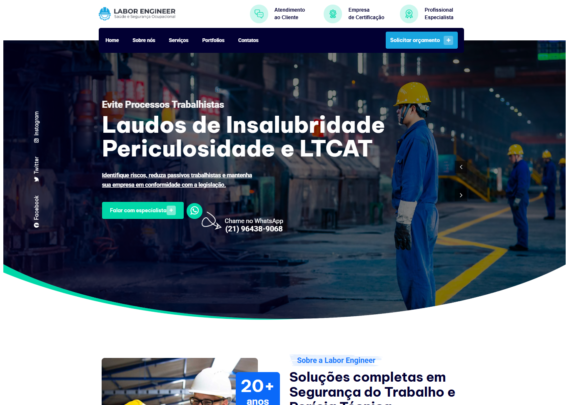 Site e presença digital para Labor Engineer